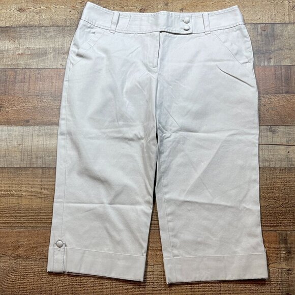 Ann Taylor Lindsay Tan Capri Pants size 12 - Picture 1 of 5
